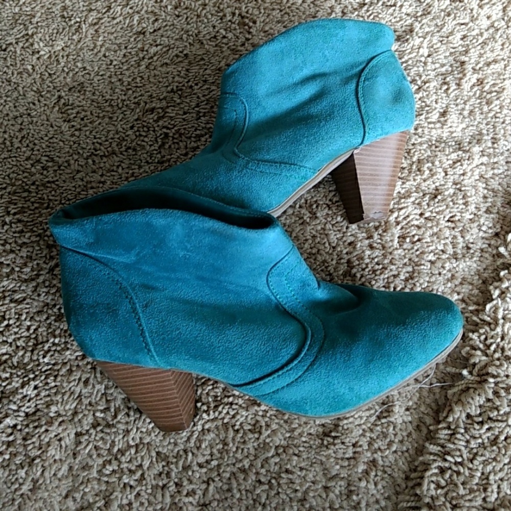 Turquoise booties